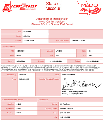 Missouri Permit Example