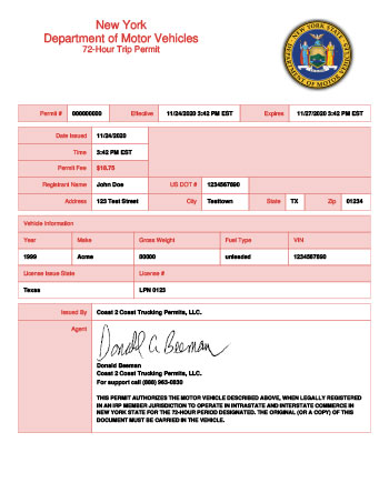 how much is a permit in new york state