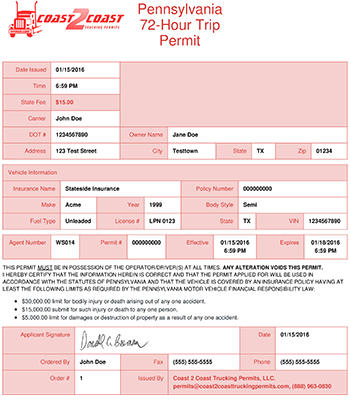 florida temporary fuel permit