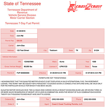 tennessee trip and fuel permit